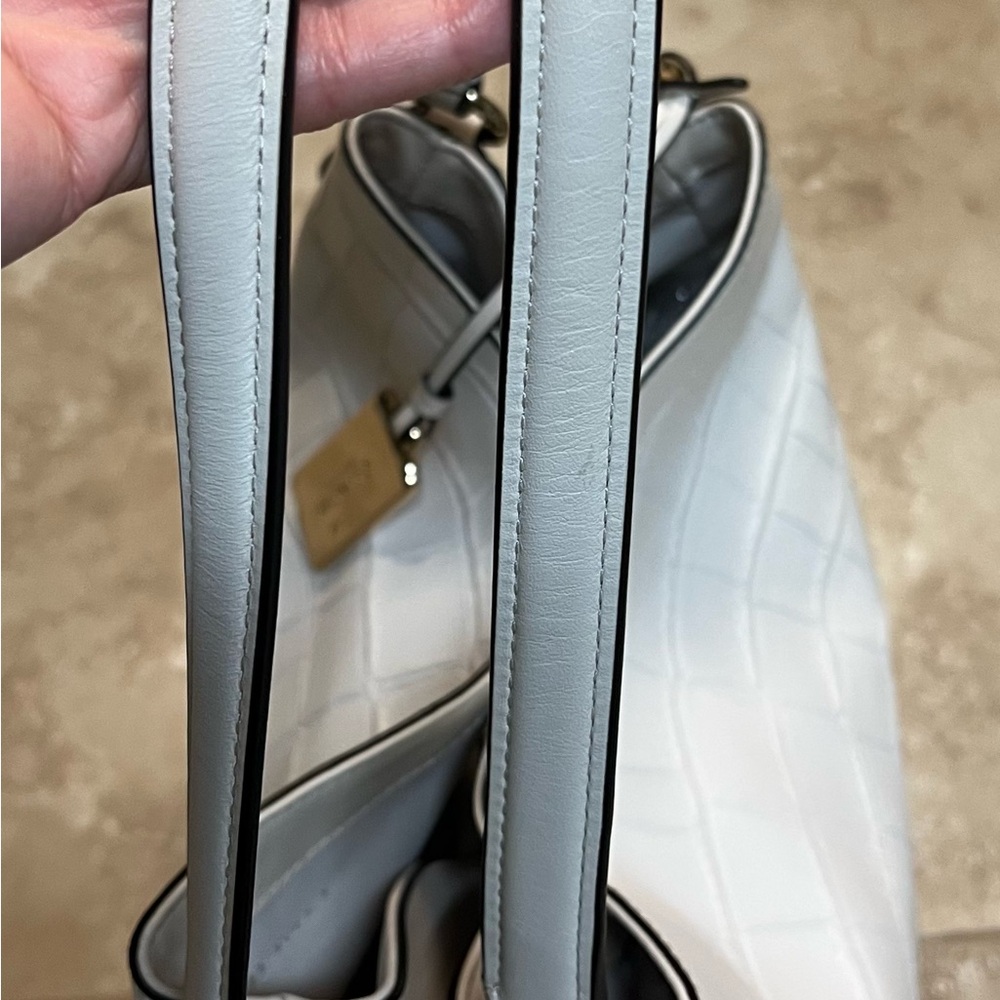 Coach Ivory Croc-Embossed Shoulder Bag - Picture 3 of 9